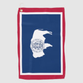 ワイオミング州旗とワイオミング州USAゴルフ/スポーツファン ゴルフタオル (正面)