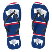 ワイオミング州旗と大人のスリムストラップ ビーチサンダル (ソール)