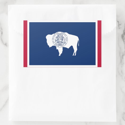 ワイオミング州旗の付いた長方形シール 長方形シール (バッグ)