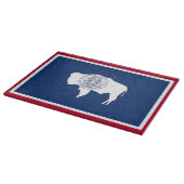 ワイオミング州旗を持つガラス板 カッティングボード (角)