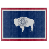 ワイオミング州旗を持つガラス板 カッティングボード (正面)