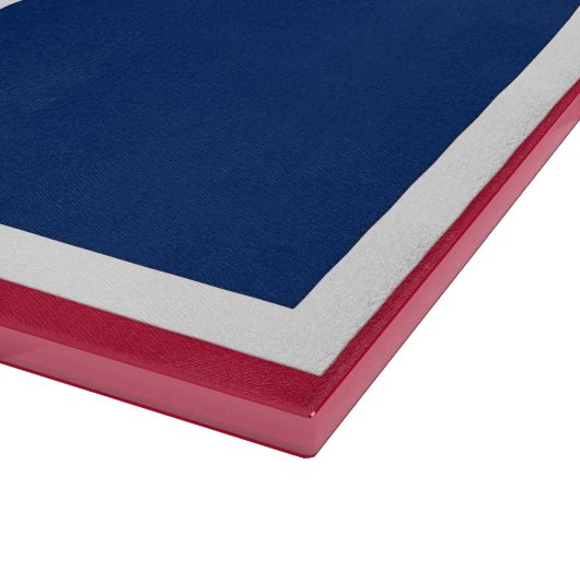 ワイオミング州旗を持つガラス板 カッティングボード (角)