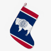 ワイオミング州旗を持つクリスマスストッキング スモールクリスマスストッキング (正面 (吊り時))