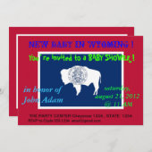 ワイオミング州旗を持つベビーシャワー招待状 招待状 (正面/裏面)