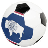 ワイオミング州旗を持つ愛国的なサッカーボール サッカーボール (3/4)