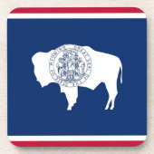 ワイオミング州旗を持つ懸命プラスチックのコースター コースター (正面)