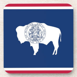 ワイオミング州旗を持つ懸命プラスチックのコースター コースター