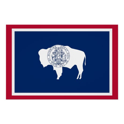 ワイオミング州旗を掲げた愛国的ポスター ポスター (正面)