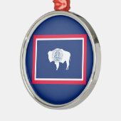 ワイオミング州旗デザインデコール メタルオーナメント (左)