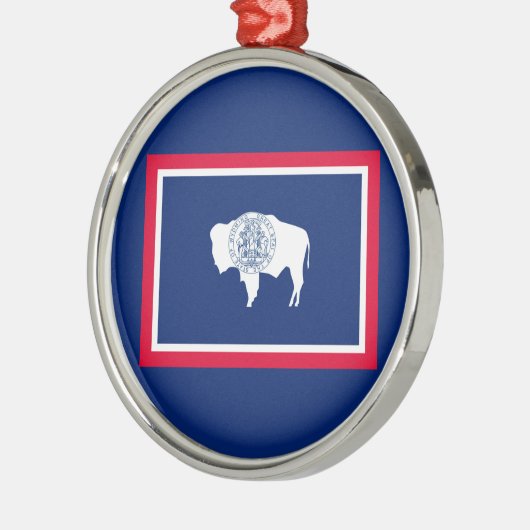 ワイオミング州旗デザインデコール メタルオーナメント (左)