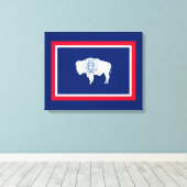 ワイオミング州旗デザイン キャンバスプリント (インサイチュ (ウッドフロア))