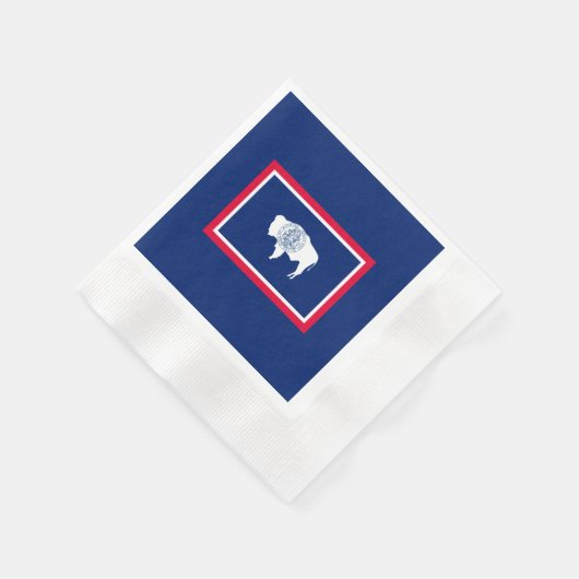 ワイオミング州旗デザイン 縁ありカクテルナプキン (角)