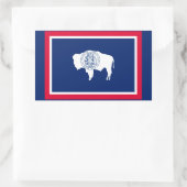 ワイオミング州旗デザイン 長方形シール (バッグ)