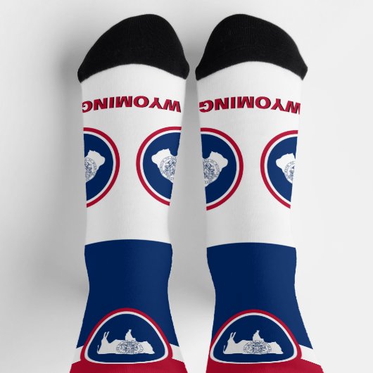 ワイオミング州旗パトリオティック,米国州保険料 ソックス (上部)