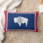 ワイオミング州旗プリント愛国心 ランバークッション (ブランケット)