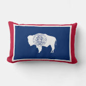 ワイオミング州旗プリント愛国心 ランバークッション (正面)