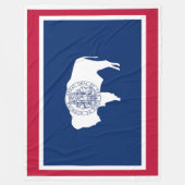 ワイオミング州旗プリント愛国者 フリースブランケット (正面)