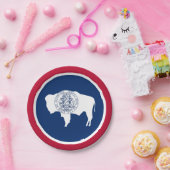 ワイオミング州旗プレート,パーティー，スポーツ，ワイオミング ペーパープレート (パーティー)