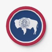 ワイオミング州旗プレート,パーティー，スポーツ，ワイオミング ペーパープレート (正面)