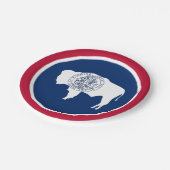 ワイオミング州旗プレート,パーティー，スポーツ，ワイオミング ペーパープレート (アングル)