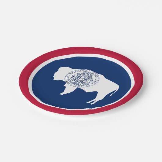 ワイオミング州旗プレート,パーティー，スポーツ，ワイオミング ペーパープレート (アングル)