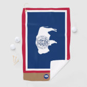 ワイオミング州旗モノグラムのとワイオミング ゴルフタオル (インサイチュ)