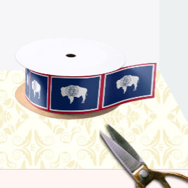 ワイオミング州旗リボン，米国，ワイオミング州ファッション/スポーツ サテンリボン