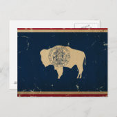 ワイオミング州旗ヴィンテージ ポストカード (正面/裏面)