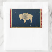 ワイオミング州旗ヴィンテージ 長方形シール (バッグ)