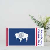 ワイオミング州旗、アメリカからのハッピーホリデー シーズンカード (スタンド正面)
