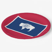 ワイオミング州旗 ペーパープレート (アングル)