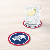 ワイオミング州旗 ラウンドペーパーコースター (インサイチュ)