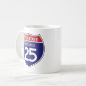 ワイオミング州25の州間 コーヒーマグカップ (正面左)