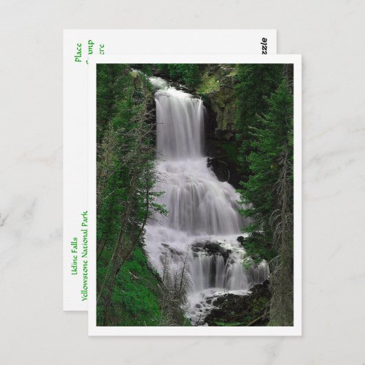 ワイオミング州、イエローストーン公園 ウディン滝 ポストカード (正面/裏面)