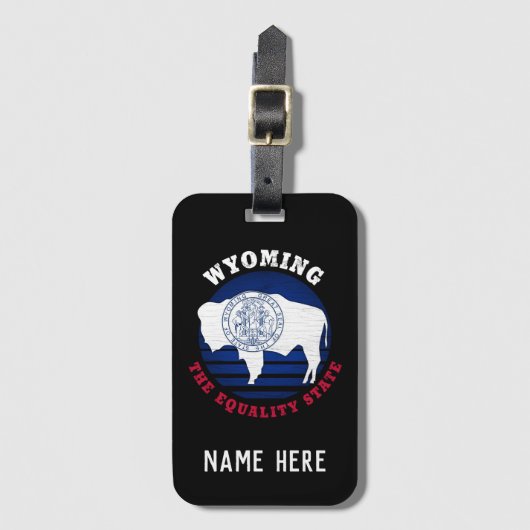 ワイオミング平等州旗 ラゲッジタグ (正面縦)