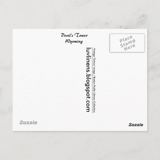 ワイオミング悪魔の塔 ポストカード (裏面)