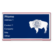 ワイオミング旗付き名刺マグネット マグネット名刺 (正面)