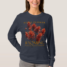 ワイオミング準州の花デザートペイントブラシ Tシャツ