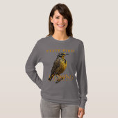 ワイオミング準州の鳥 ウェスタン・メドウラーク Tシャツ (正面フル)