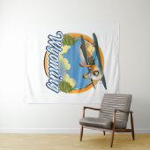 ワイオミング漫画のロゴ タペストリー (インサイチュ(横))