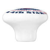 ワイオミング米国州赤白青タイポグラフィ セラミックノブ (側面)