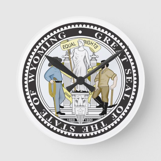 ワイオミング素晴らしシール ラウンド壁時計 (正面)