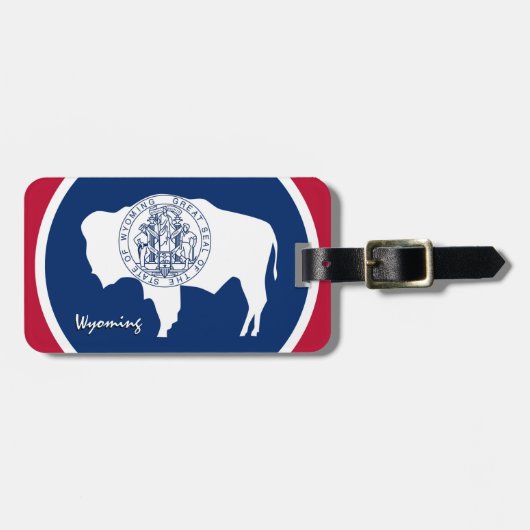 ワイオミング荷物タグ、愛国的ワイオミング国旗 ラゲッジタグ (正面横)