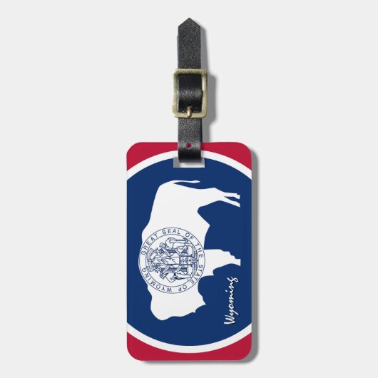 ワイオミング荷物タグ、愛国的ワイオミング国旗 ラゲッジタグ (正面縦)