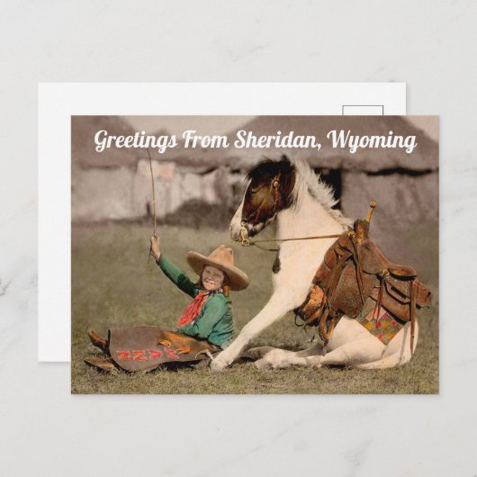 ワイオミング葉書シェリダンからの挨拶 ポストカード (正面/裏面)