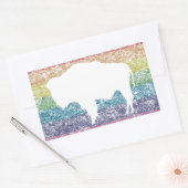 ワイオミング虹 長方形シール (封筒)