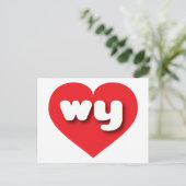 ワイオミング赤いハート – 私はwyが大好き ポストカード (スタンド正面)