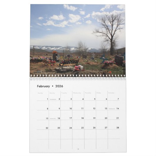 ワイオミング風景カレンダー カレンダー (2月 2026)