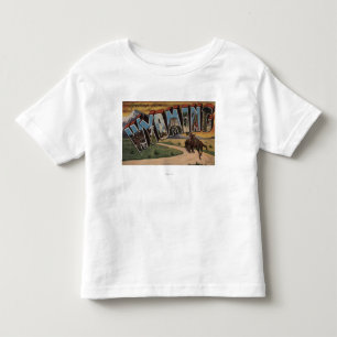 ワイオミング（カウボーイ）ラージレターのシーンワイオミング トドラーTシャツ