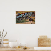 ワイオミング（カウボーイ）ラージレターのシーンワイオミング ポスター (キッチン)